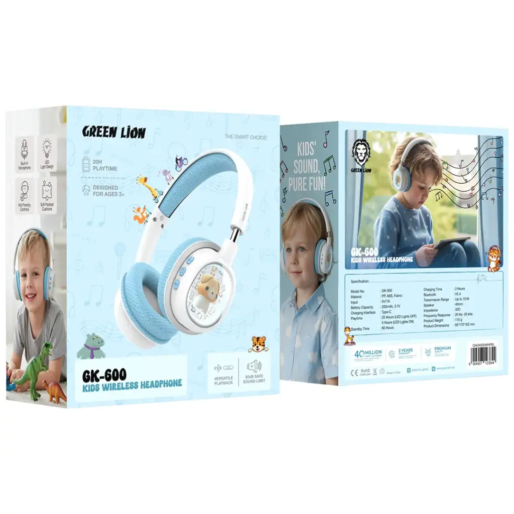 Green Lion GK-600 Kids Wireless Headphone4