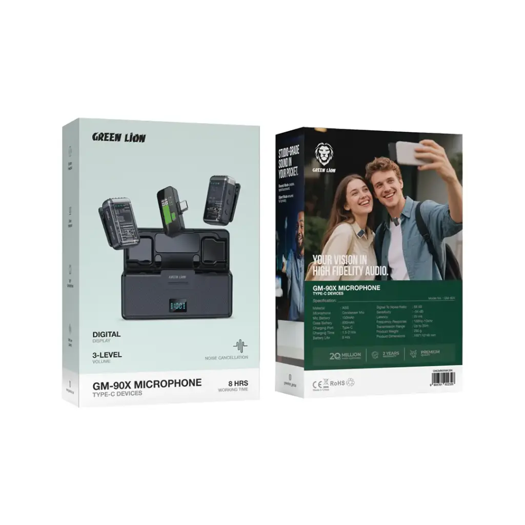 Green Lion GM-90X Type-C Microphone – Black (1)