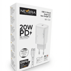Nexera NX-C02 USB-C Output Single Port Fast Charger Set