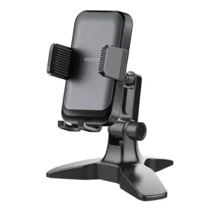 Porodo Multi-Angle Adjustable Desk Phone Stand ? Universal Phone Holder for Video Calls, Streaming & Hands-Free Use