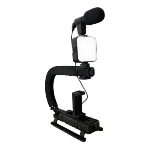 Plokama PK-777 - 5-in-1 Smartphone Video Rig Kit with Microphone, LED Light & Tripod