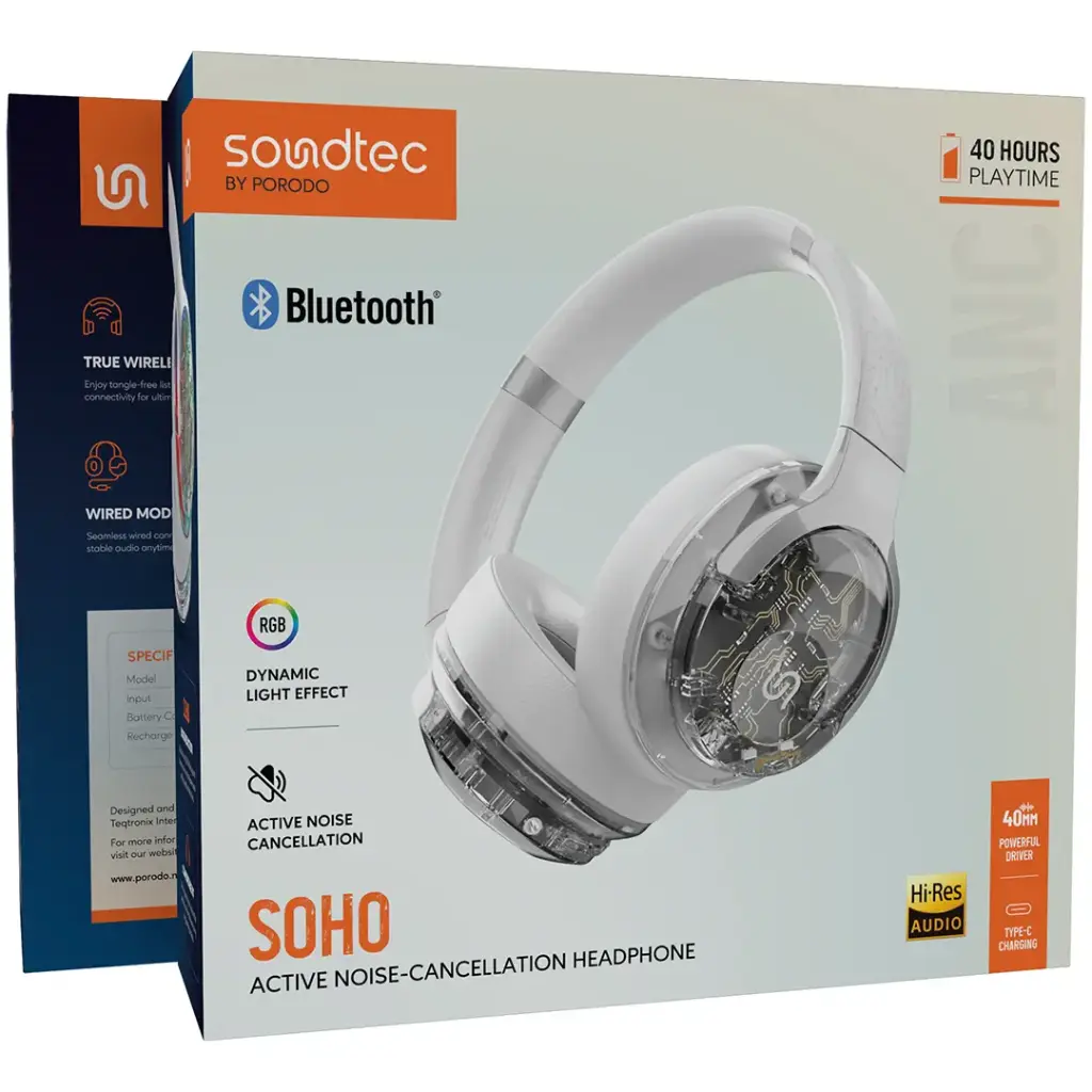 Porodo Soundtec Soho Active Noise Cancellation Headphone8