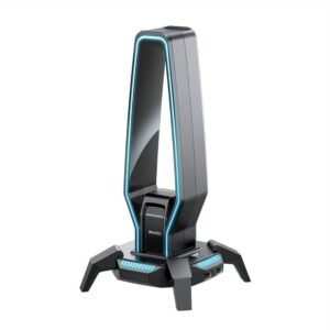 Yesido 3 in 1 Headset Stand with RCB Lights USB Hub Audio Adapter HB25