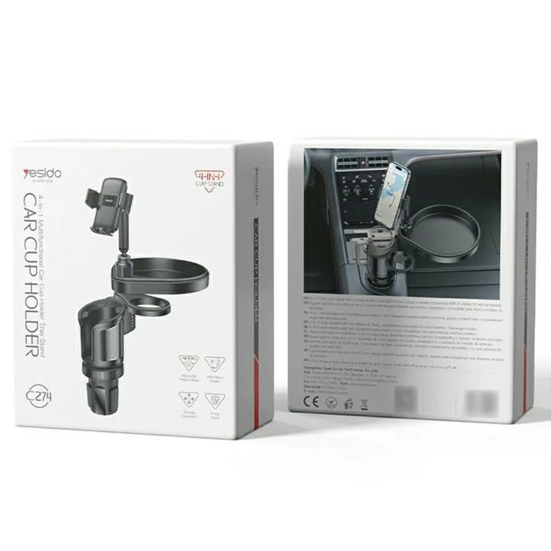Yesido-C274-4in1-Multifunctional-Car-Cup-Holder-and-Tray-Stand-2-1
