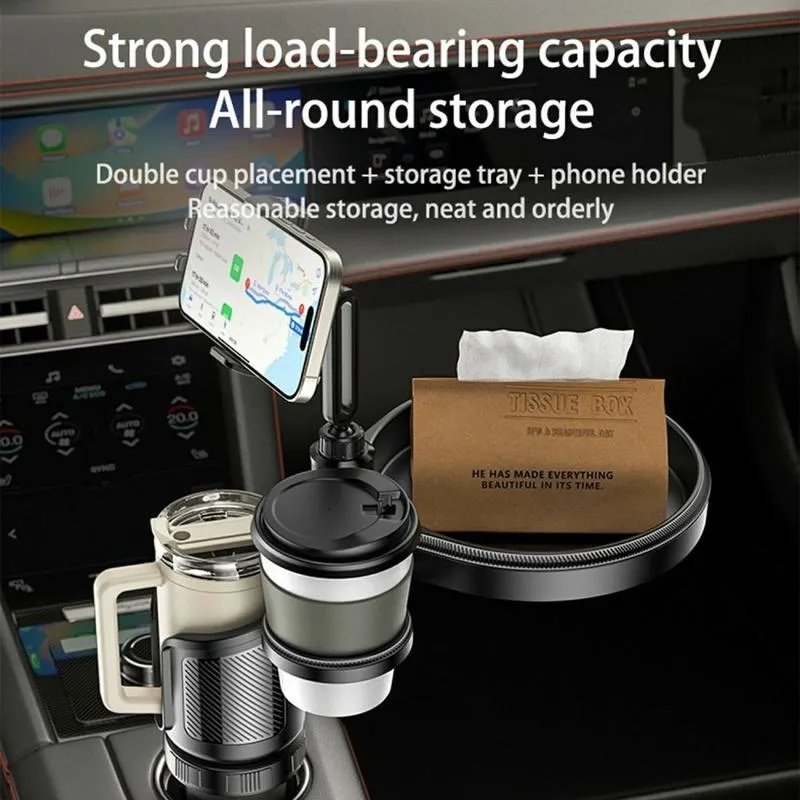 Yesido-C274-4in1-Multifunctional-Car-Cup-Holder-and-Tray-Stand-3-1